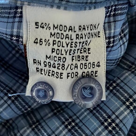 Bugatchi Uomo Rayon/Poly Button Front Shirt Mens L - Picture 8 of 8
